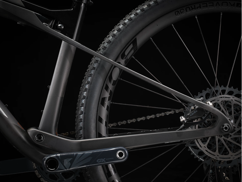 Trek Supercaliber 9.8 GX AXS Full Suspension Mountain Bike 2023 in Matte Carbon/Gloss Trek Black-6